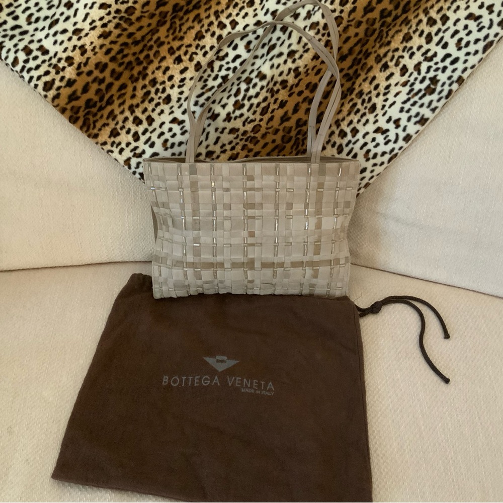Bottega Veneta -Vintage woven leather, pony hair, and bead bag